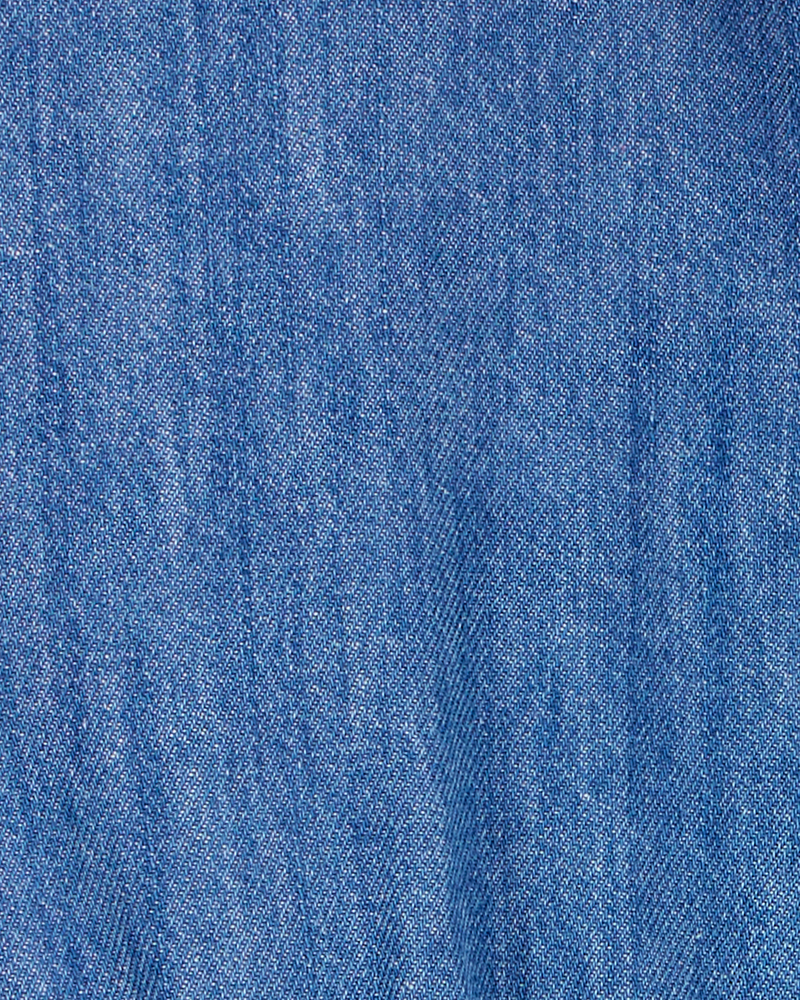 Toddler Iconic Denim Button-Down Romper - Blue, image 2 of 3 slides