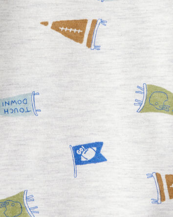 Baby Boy Football Print Long-Sleeve Fashion Bodysuit - Grey, 