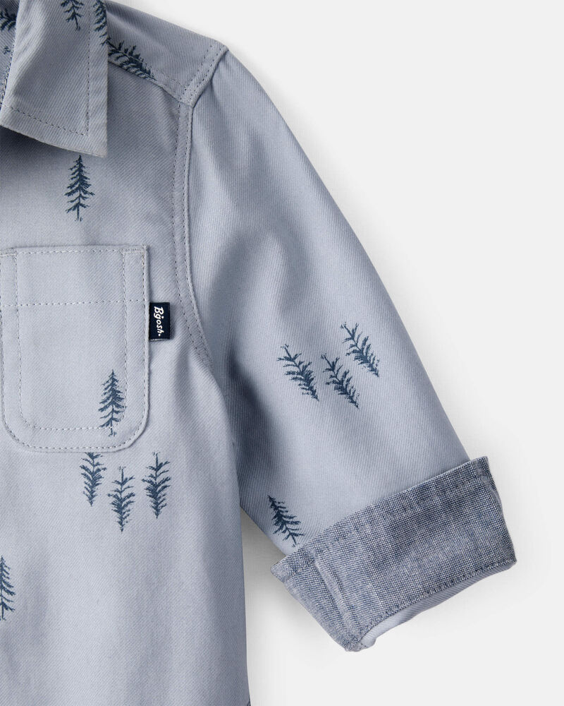 Baby Boy Woven Fashion Bodysuit - Blue, image 2 of 4 slides