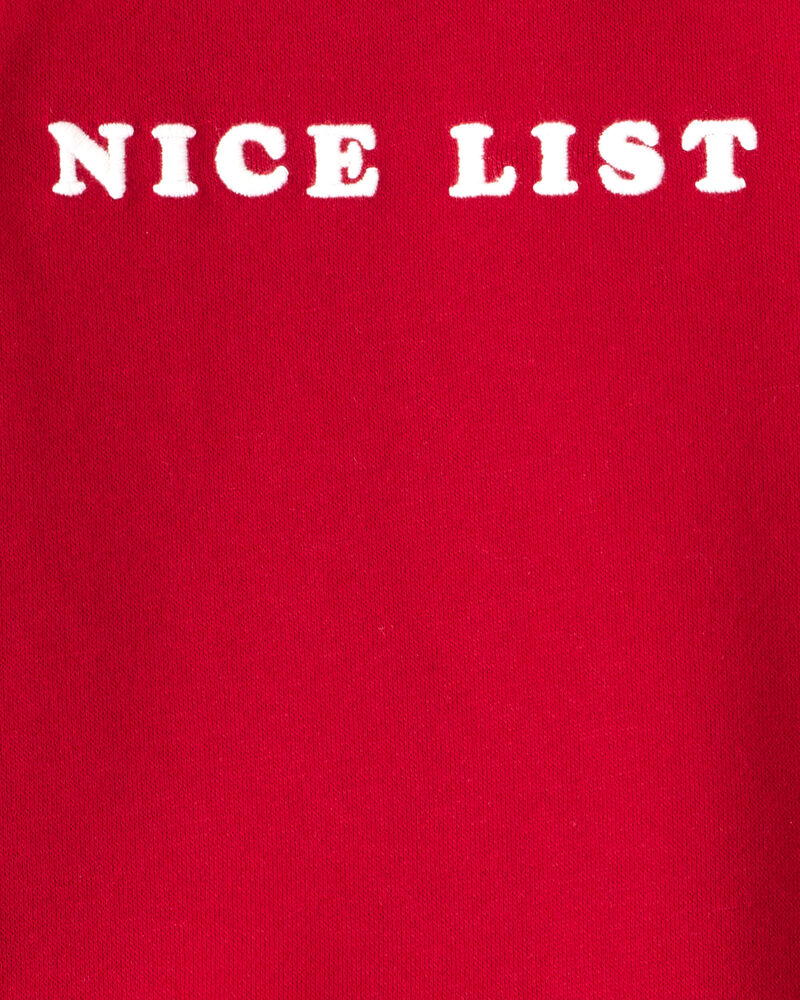 Toddler Boy DayDream Fleece Christmas Nice List Long-Sleeve Pullover Sweatshirt - Red, image 3 of 4 slides