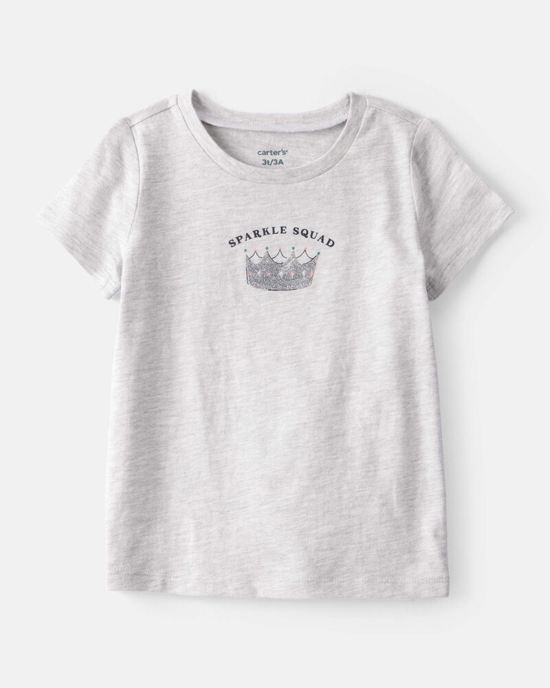 Toddler Girl Sparkle Squad Short-Sleeve Graphic Tee - Grey, image 1 of 3 slides