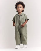 Toddler Day Out&trade; Cropped Jumpsuit - Olive, image 1 of 7 slides