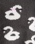 Baby Girl Swan Sweater - Black, image 2 of 3 slides