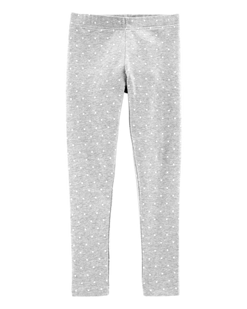 Kid Cotton Polka Dot Stretch Leggings, 