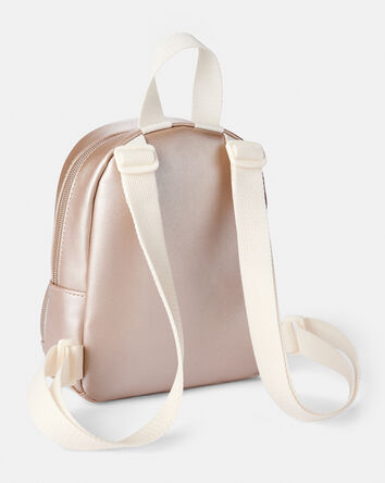 Girls Floral Mini Backpack - Metallic Rose Gold, 