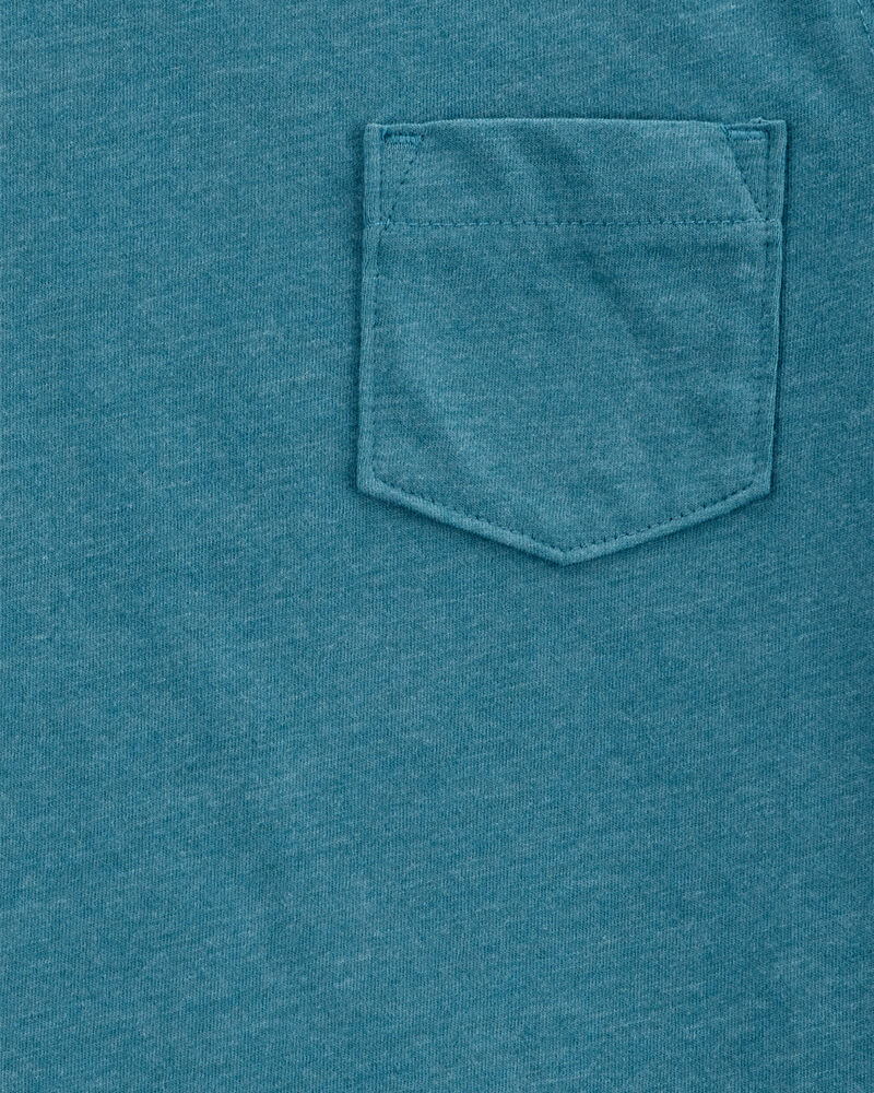 Toddler Boy Solid Short-Sleeve Pocket Tee - Teal, image 2 of 3 slides
