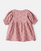 Baby Girl 2-Piece Acorn Print Short-Sleeve Dress Set - Pink, image 2 of 6 slides