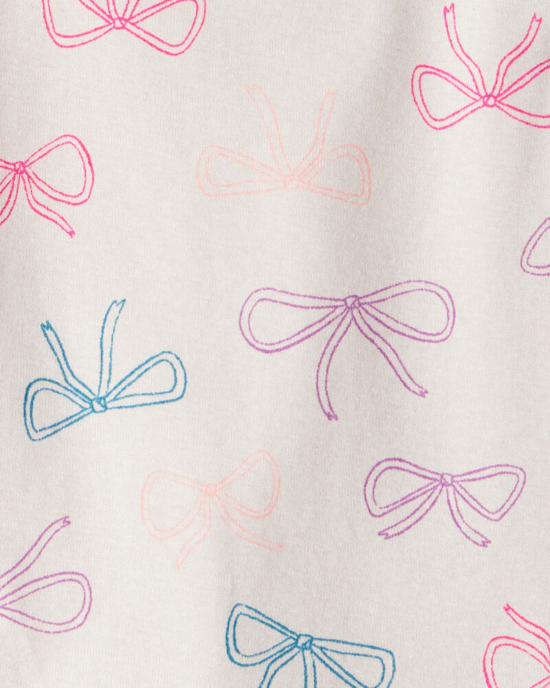 Baby Girl 3-Piece Bow Heart Print Long-Sleeve Dress Set - Ivory/Pink, image 5 of 6 slides