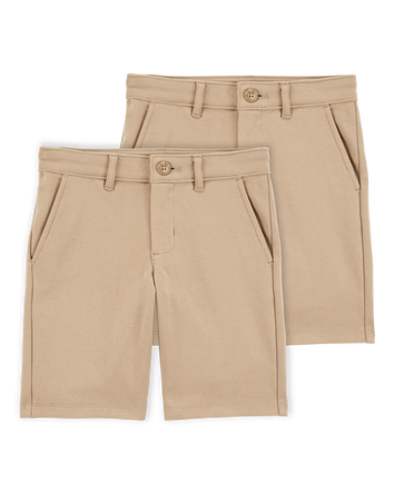 Kid 2-Pack Ponte Knit Uniform Pants - Khaki, 