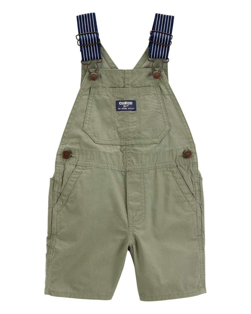 Toddler Canvas Shortalls - Green, image 1 of 4 slides