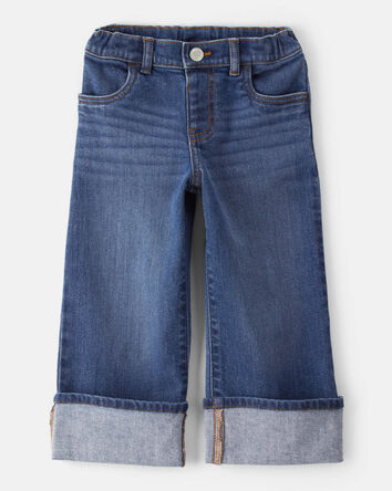 Toddler Girl Denim Wide-Leg Cuff Jeans - Blue, 