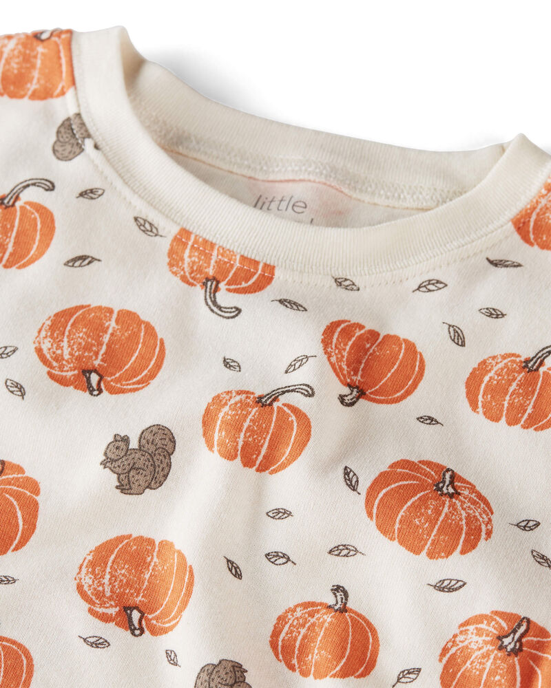 Kid Organic Cotton Pajamas in Harvest Pumpkins, image 2 of 4 slides