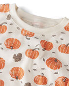 Kid Organic Cotton Pajamas in Harvest Pumpkins, image 2 of 4 slides