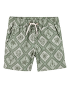 Baby Tile Print Drawstring Shorts - Green, image 1 of 4 slides
