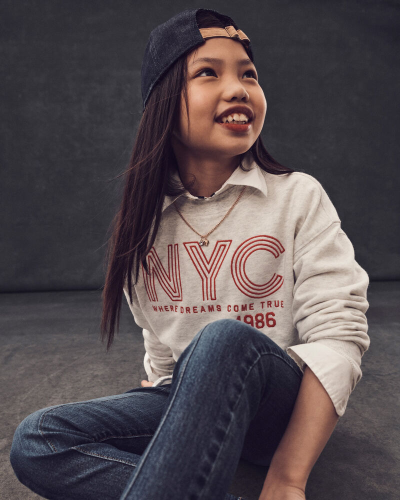 Girls 2-Piece Sweatshirt Hoodie & Skirt Set - Grey, image 4 of 7 slides