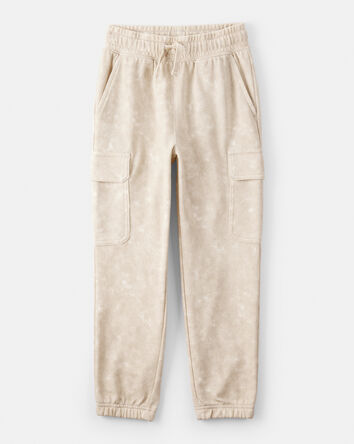 Boys Acid Wash Print French Terry Jogger - Cream, 