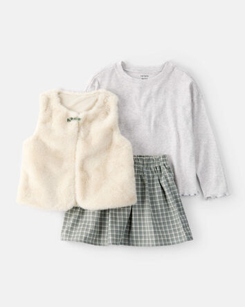 Toddler Girl 3-Piece Long-Sleeve Vest Set, 