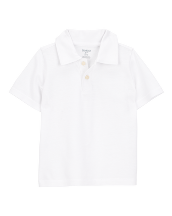 Toddler 3-Pack Pique Uniform Polo Shirts - White, 