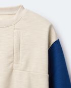 Toddler Boy Colorblock Pullover Sweatshirt - Khaki, image 6 of 6 slides
