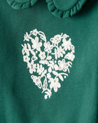 Toddler Girl Heart Long-Sleeve Pullover Sweatshirt - Green, image 2 of 4 slides