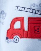 Toddler Boy Firetruck Loose Fit Long-Sleeve Pajamas - Blue, image 3 of 4 slides