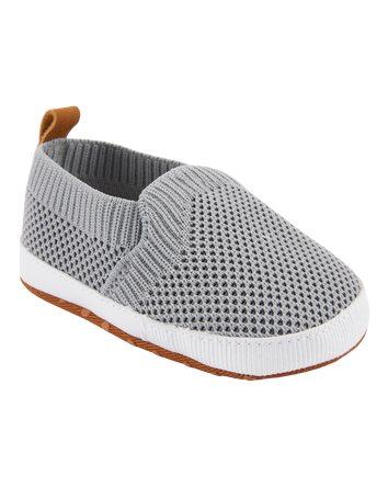 Baby Boy Mesh Slip-On Shoes - Grey, 