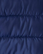 Baby Packable Hooded Puffer Jacket - Navy Blue, image 5 of 5 slides