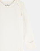 Baby 2-Pack Long-Sleeve PurelySoft Bodysuits - Khaki/Ivory, image 3 of 7 slides