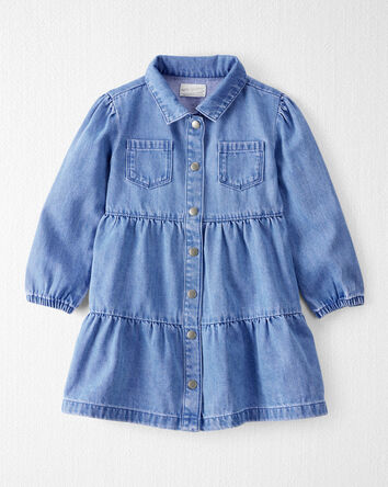 Toddler Girl Organic Cotton Denim Dress, 