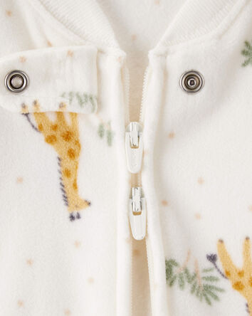 Baby Giraffe Print Long-Sleeve Wearable Blanket - White, 