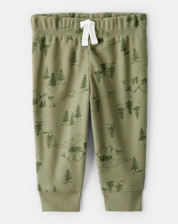 Baby Boy 2-Piece Mountain Thermal Bodysuit & Pant Set - Green, 