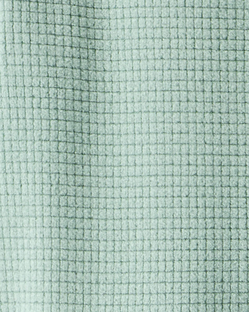 Baby Boy Waffle Knit Long-Sleeve 2-Way Zip 1-Piece Pajamas - Green, image 3 of 4 slides