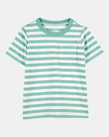 Baby Striped Short-Sleeve Pocket Tee - Green, 