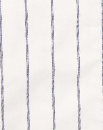 Kid Striped Baseball Button-Down Shirt - White, 