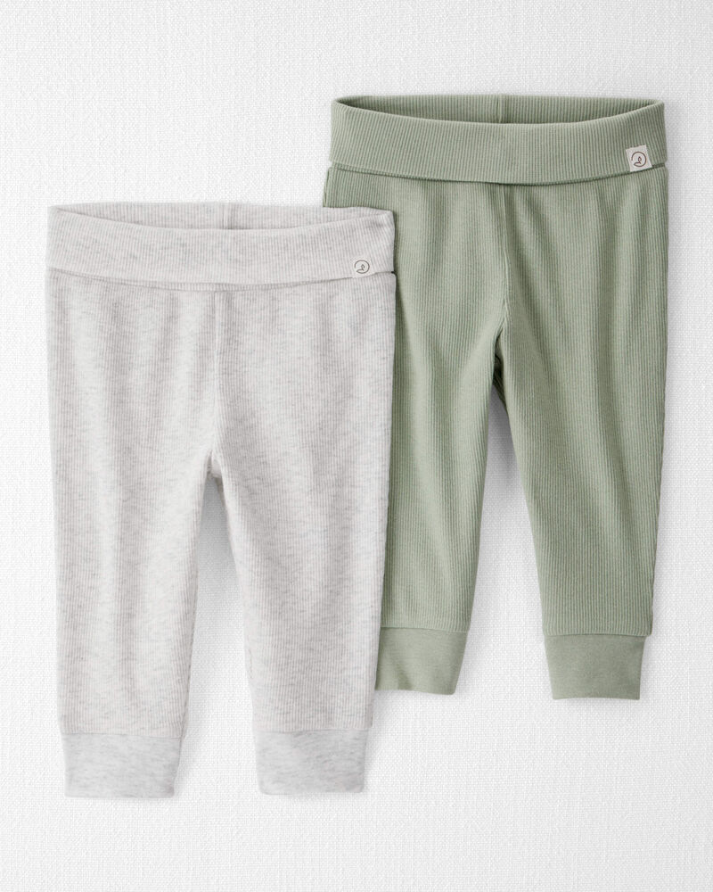 Baby Girl 2-Pack Organic Cotton Grow-With-Me Joggers, image 1 of 6 slides