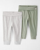 Baby Girl 2-Pack Organic Cotton Grow-With-Me Joggers, image 1 of 6 slides