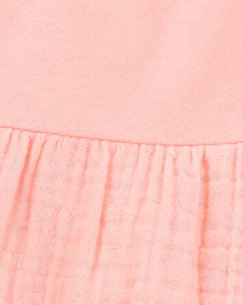 Baby Textured Gauze Button-Front Dress - Pink, 