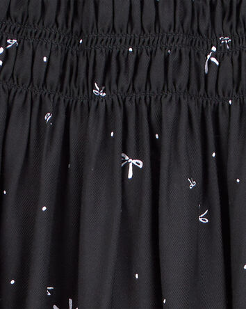 Kid Bow Print Maxi Skirt - Black, 