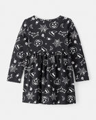 Toddler Halloween Spooky Print Dress - Black, image 2 of 4 slides