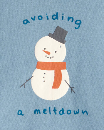 Baby Boy Snowman Long-Sleeve Graphic Bodysuit - Blue, 