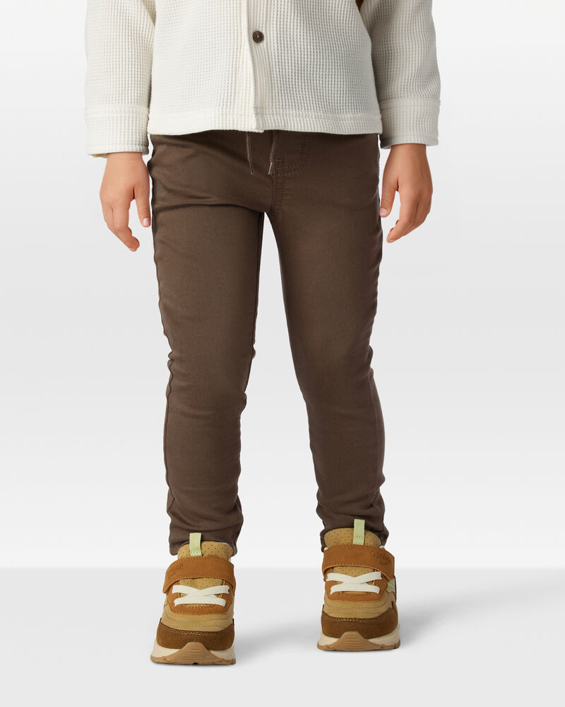 Toddler Boy  Pull-On Slim Fit Pants - Brown, image 3 of 6 slides