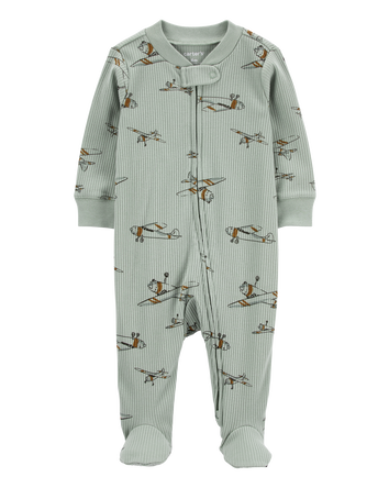Baby Airplane 2-Way Zip Sleep & Play Pajamas, 
