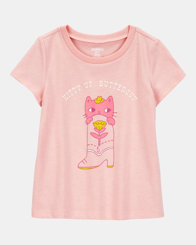Toddler Kitty Up Buttercup Short-Sleeve Graphic Tee - Pink, image 1 of 3 slides