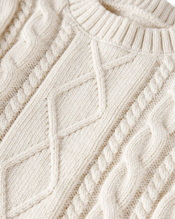 Kid Organic Cotton Cable Knit Sweater , 