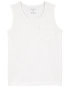 Toddler Boy Pocket Tank - White, image 1 of 3 slides