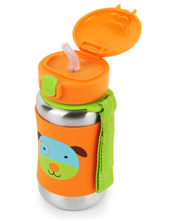 Zoo Stainless Steel Little Kid Straw Bottle, 