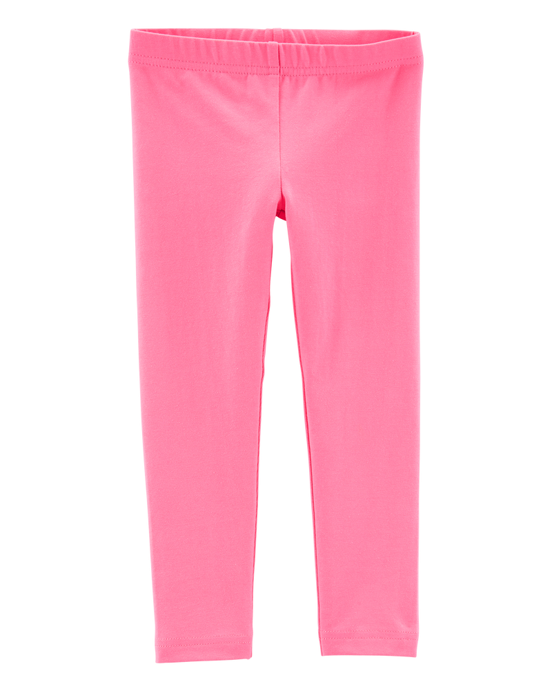Baby Girl Cotton Stretch Leggings - Pink, image 1 of 4 slides
