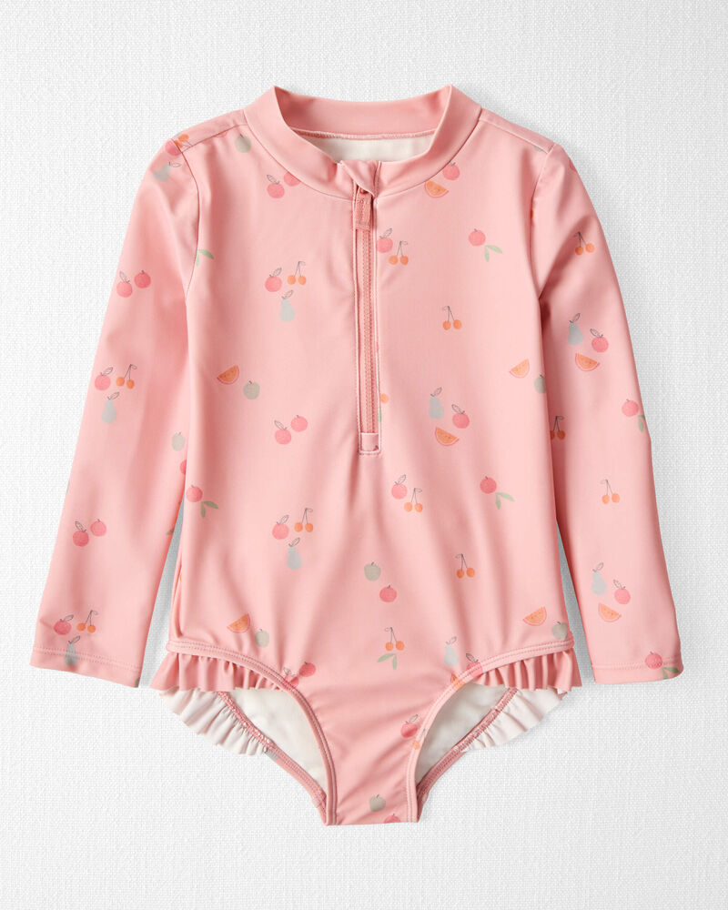 Toddler Girl Recycled Ruffle Swimsuit, image 1 of 4 slides