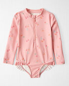 Toddler Girl Recycled Ruffle Swimsuit, image 1 of 4 slides