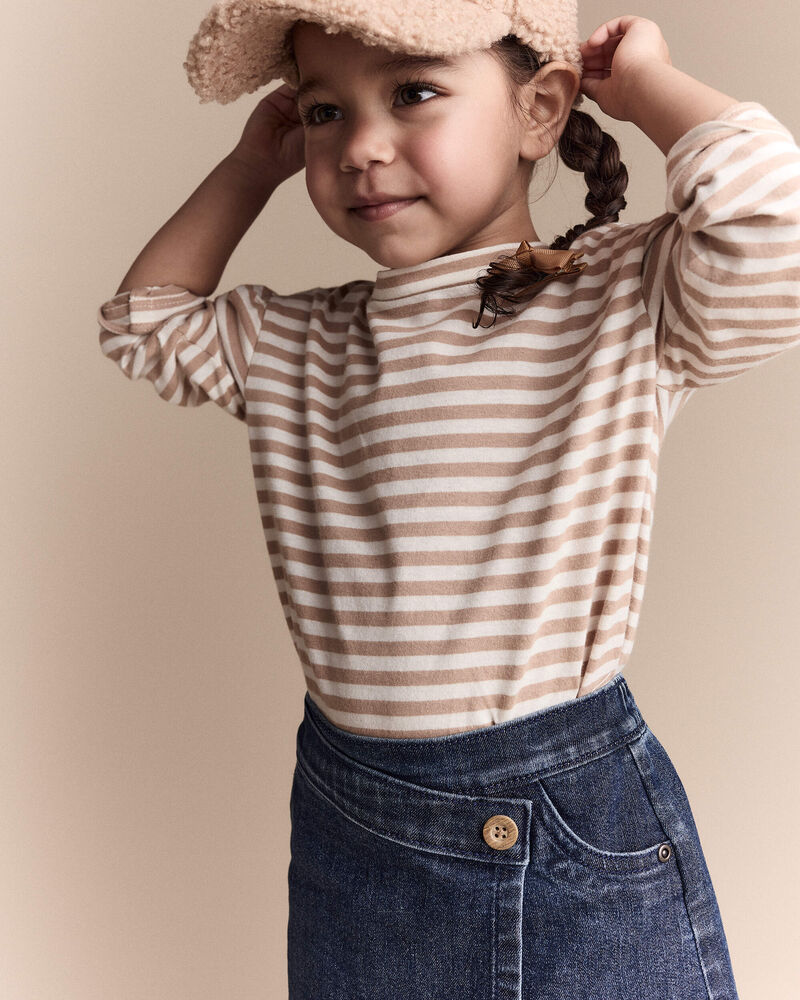 Toddler Girl Asymmetrical Denim Skirt - Blue, image 5 of 7 slides